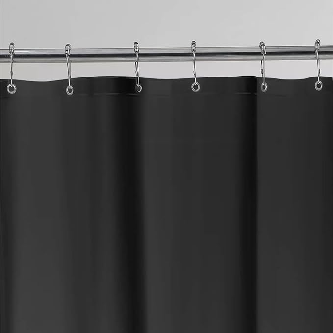 Clawfoot Tub Shower Curtain Liner Black 180x70 Inch Liner All Warp Around Extra - Image 3