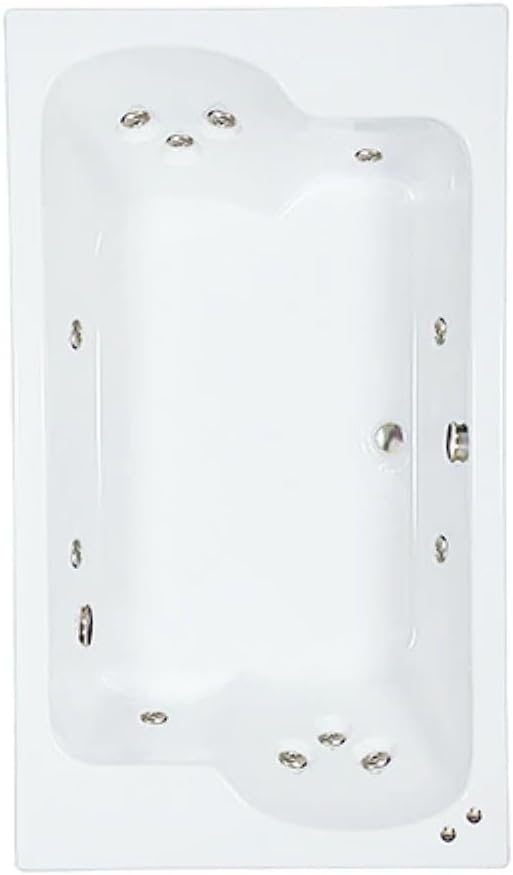 72 in. x 43 in. Acrylic Rectangular Drop-In Whirlpool Bathtub by WATERTECH