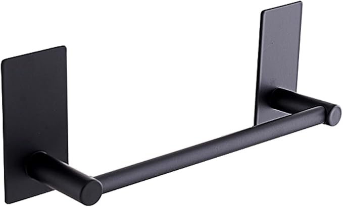 Adhesive Black Towel Bar 9-inch, Stick On Bath Towel Rack, Hand Towel Holders by Songtec