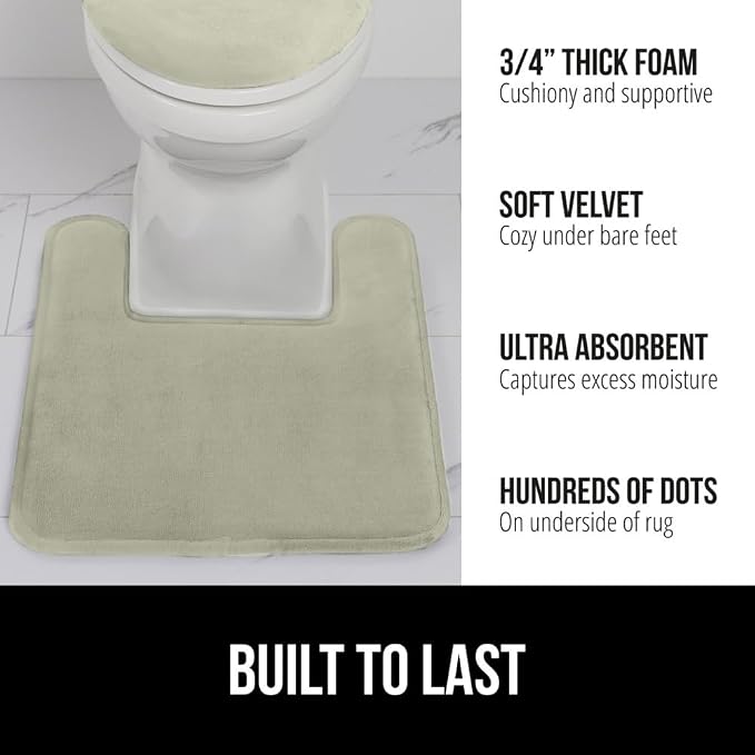GORILLA GRIP Thick Memory Foam Toilet Rug - Image 3
