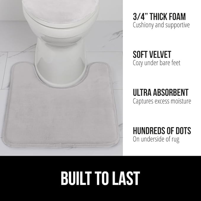 GORILLA GRIP Thick Memory Foam Toilet Rug - Image 3