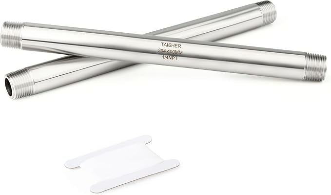 TAISHER 2PCS Stainless Steel Pipe Fittings, 1/4" NPT Male x 1/4" NPT Male by TAISHER