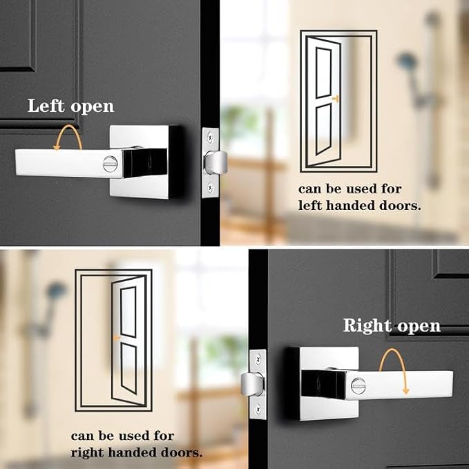 Probrico Privacy Door Levers for Bedroom and Bathroom Keyless Heavy Duty - Image 2