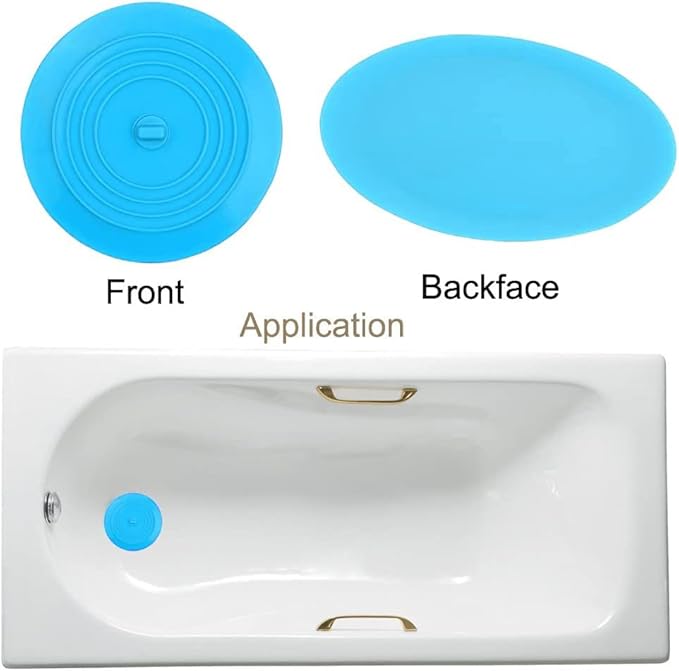 V-TOP Tub Stopper 2 Pack, 6 inches Large Silicone Drain Plug Hair Stopper Flat - Image 6
