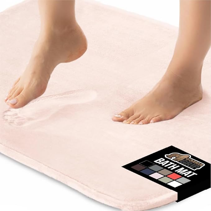 GORILLA GRIP Memory Foam Bath Mat, Soft Absorbent Velvet Bathroom Mats by GorillaGrip