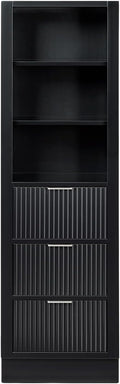 ARIEL Milan Bathroom Storage Cabinet 65”H x 20”W x 16”D Black by Ariel