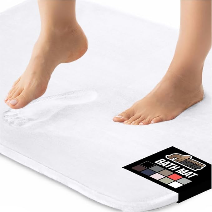 GORILLA GRIP Thick Memory Foam Bath Rugs, Soft Absorbent Velvet Bathroom Mats by GorillaGrip