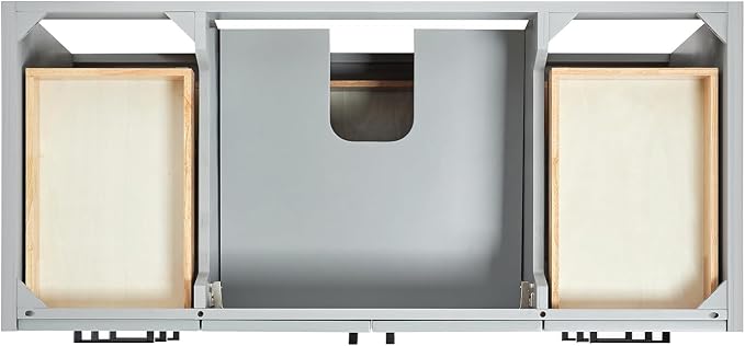 ARIEL Kelly 48 inch Bathroom Vanity Without Sink in Grey, Bathroom Base Cabinet - Image 6