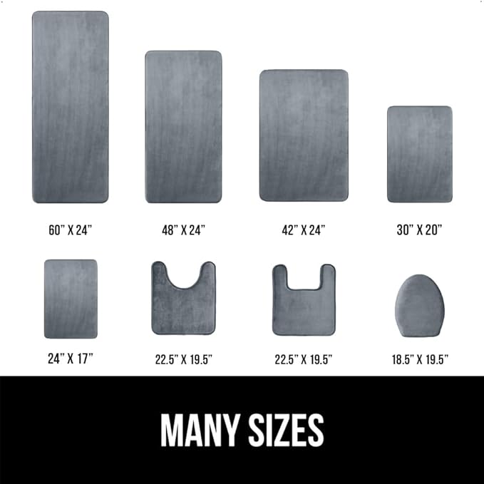 GORILLA GRIP Memory Foam Bath Rugs, Soft Absorbent Velvet Bathroom Mats - Image 2