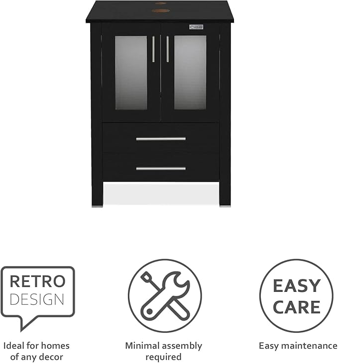 eclife 24" Modern Bathroom Vanity Sink Combo Freestanding Cabinet - Image 5
