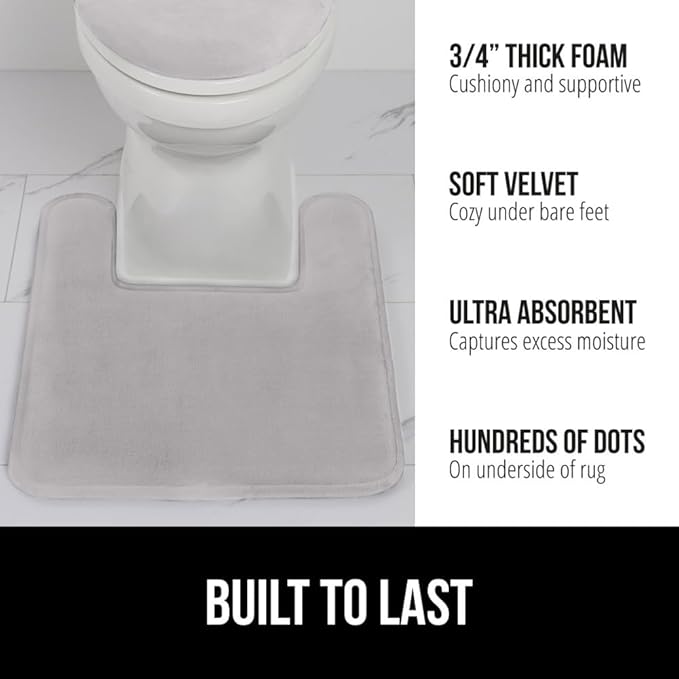 GORILLA GRIP Thick Memory Foam Toilet Rug - Image 3