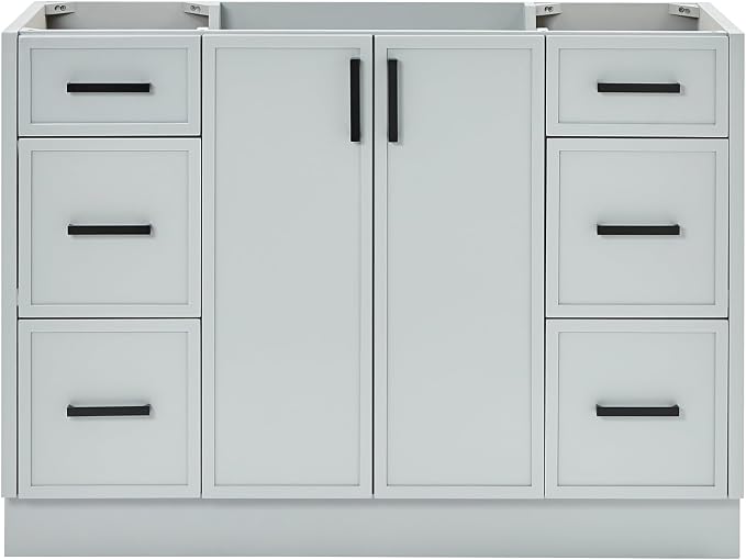 ARIEL Kelly 48 inch Bathroom Vanity Without Sink in Grey, Bathroom Base Cabinet by Ariel