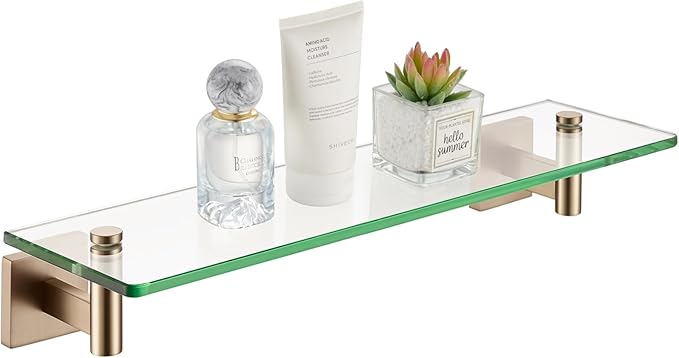 KOKOSIRI Wall Shelves Bathroom Hardware Glass Floating Shelf 20-Inch by KOKOSIRI