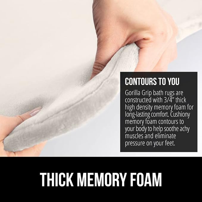 GORILLA GRIP Memory Foam Bath Mat, Soft Absorbent Velvet Bathroom Mats - Image 4