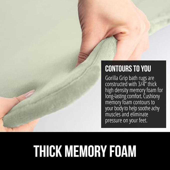 GORILLA GRIP Memory Foam Bath Mat, Soft Absorbent Velvet Bathroom Mats - Image 3