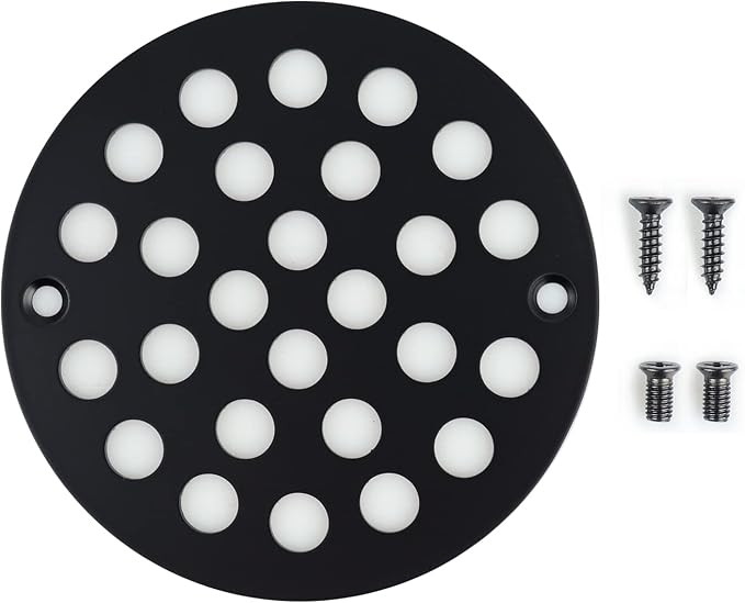 4 Inch Screw-in Round Shower Drain Cover Replacement Floor Drainer - Image 4