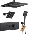 POP SANITARYWARE Matte Black Shower Faucet Set Bathroom Rainfall Shower System by POPSANITARYWARE