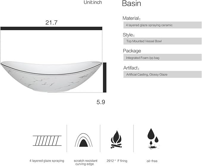 48" White Bathroom Vanity with Marble Texture Top and 4 Drawers, Modern - Image 5