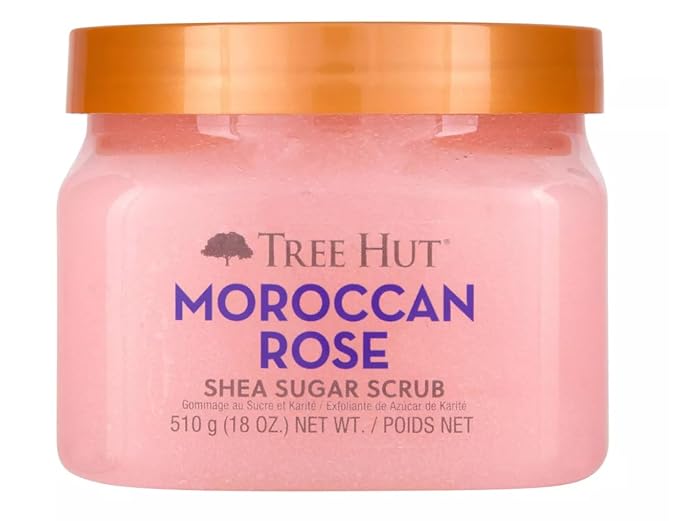 Tree Hut Moroccan Rose Shea Sugar Scrub, Exfoliating & Hydrating Body Scrub by TreeHut