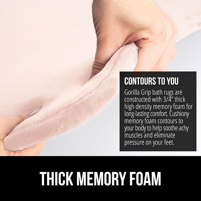 GORILLA GRIP Memory Foam Bath Mat, Soft Absorbent Velvet Bathroom Mats - Image 4