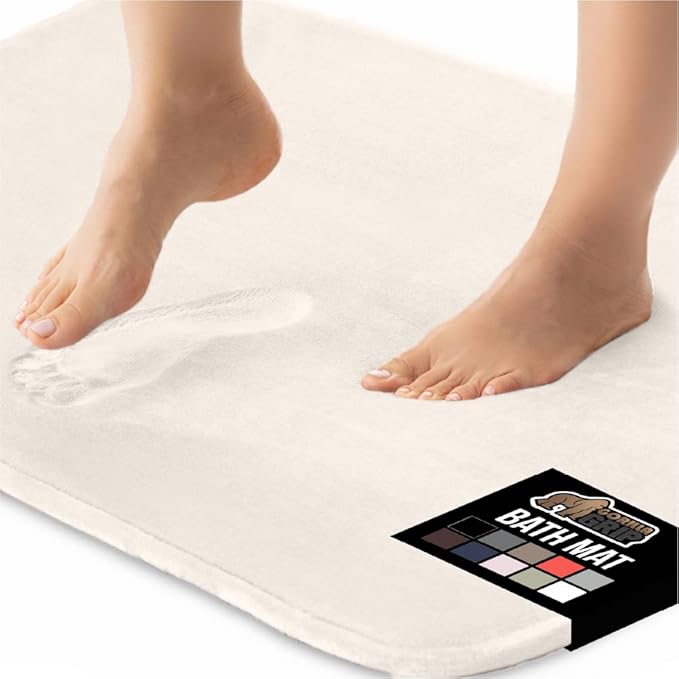 GORILLA GRIP Memory Foam Bath Mat, Soft Absorbent Velvet Bathroom Mats by GorillaGrip
