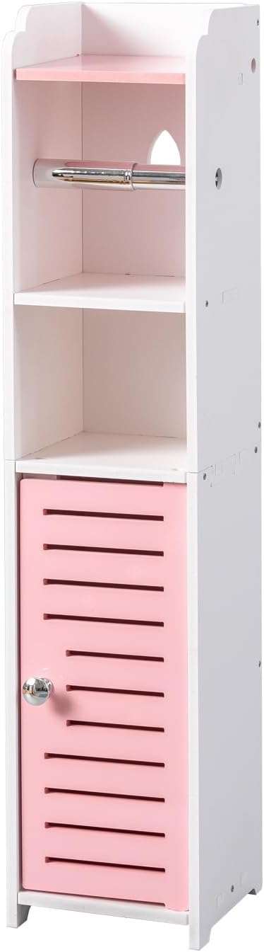 AOJEZOR Toilet Paper Holder Stand: Small Bathroom Storage Cabinet - Image 6