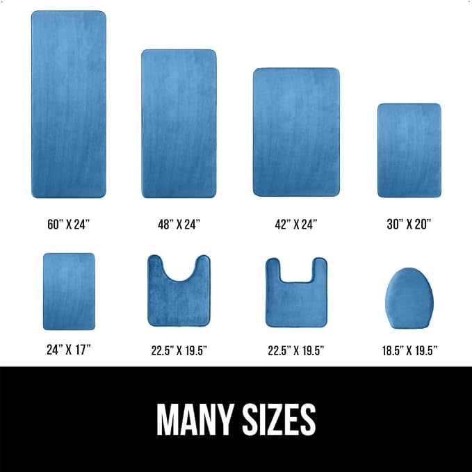 GORILLA GRIP Memory Foam Bath Rugs, Soft Absorbent Velvet Bathroom Mats - Image 2