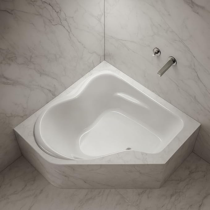 Carver Tubs - CK5959 - Modern Acrylic Fiberglass Soaking Corner Bathtub by CarverTubs