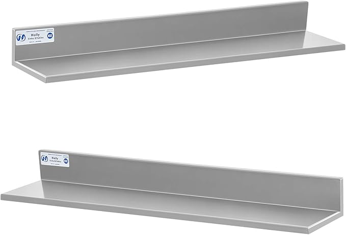 Hally Stainless Steel Wall Shelf 8.6 x 30 Inches 58 lb, NSF Commercial Heavy by HallySinksTablesH