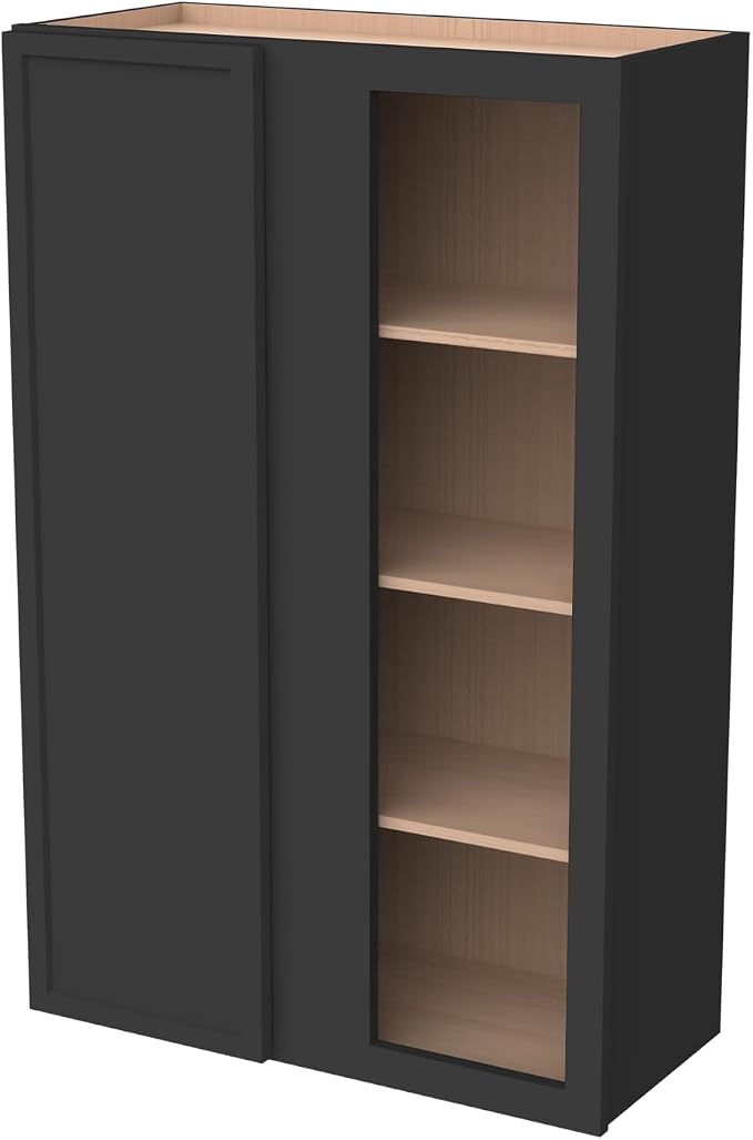 Solid Hardwood Wall Blind Corner Cabinets, Adjustable Shelves, Soft-Close Doors by HCIOANHomecabinetseries