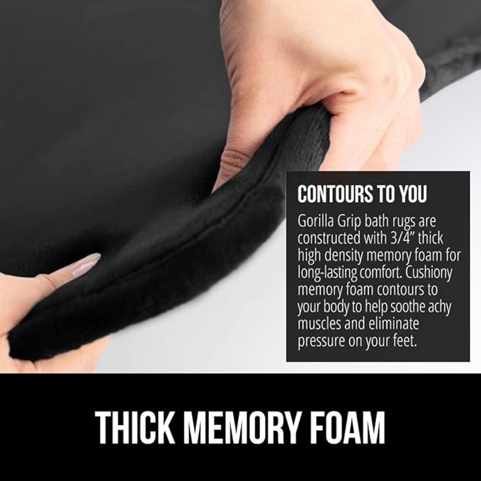 GORILLA GRIP Memory Foam Bath Mat, Soft Absorbent Velvet Bathroom Mats - Image 4