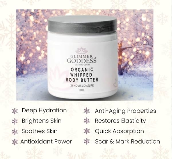 GLIMMER GODDESS Organic Whipped Body Butter 8 oz - Image 5