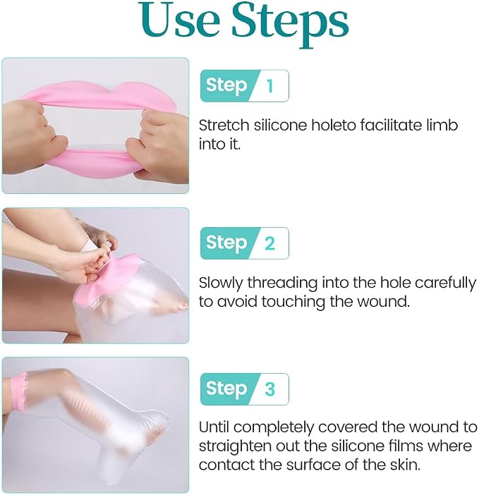 Waterproof Cast Covers for Shower Leg, Knee Surgery Recovery Equipment - Image 4
