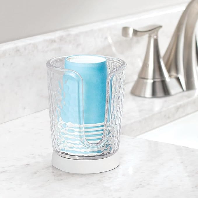 mDesign Plastic/Steel Compact Small Disposable Paper Cup Dispenser Storage - Image 2