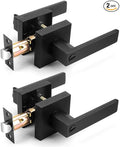 Probrico Interior Black Door Handle, Heavy Duty, Flat Square Privacy Door by Probrico