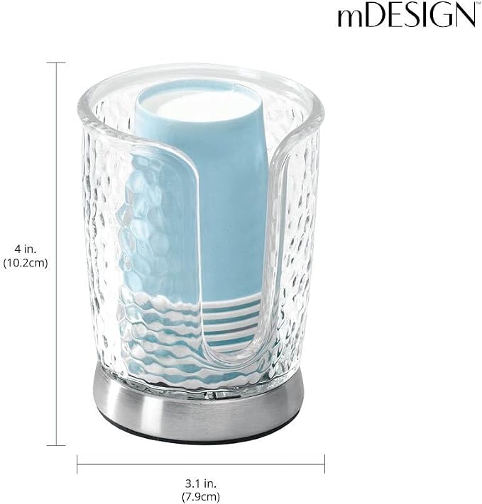 mDesign Plastic/Steel Compact Small Disposable Paper Cup Dispenser Storage - Image 4