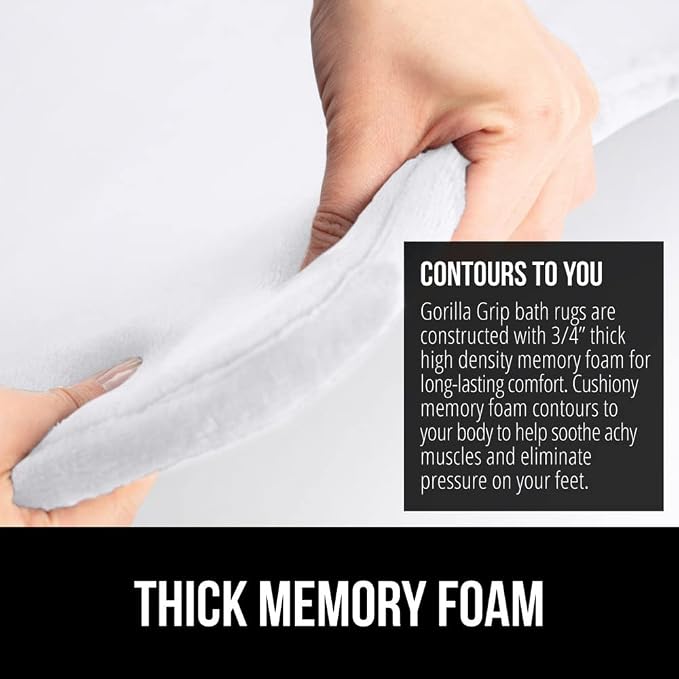 GORILLA GRIP Thick Memory Foam Bath Rugs, Soft Absorbent Velvet Bathroom Mats - Image 4