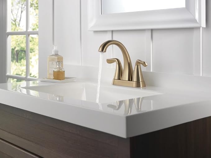 Delta Arvo Centerset Bathroom Faucet, Champagne Bronze 2-Handle Bathroom Faucet - Image 8