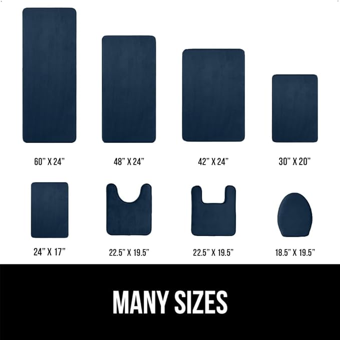 GORILLA GRIP Memory Foam Bath Rugs, Soft Absorbent Velvet Bathroom Mats - Image 2
