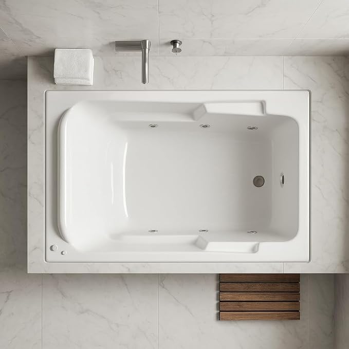 Carver Tubs - SR7148 - Modern Acrylic Fiberglass Whirlpool Water Massage Bathtub - Image 3