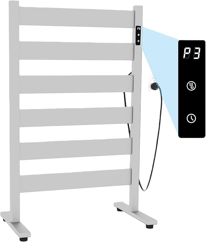 Heated Towel Racks for Bathroom, Freestanding Towel Warmer, 6 Bars Towel by Sawlece