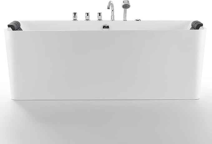 Whirlpool Bathtub 67 in. Acrylic Freestanding Bath Tub Hydromassage Gracefully - Image 7
