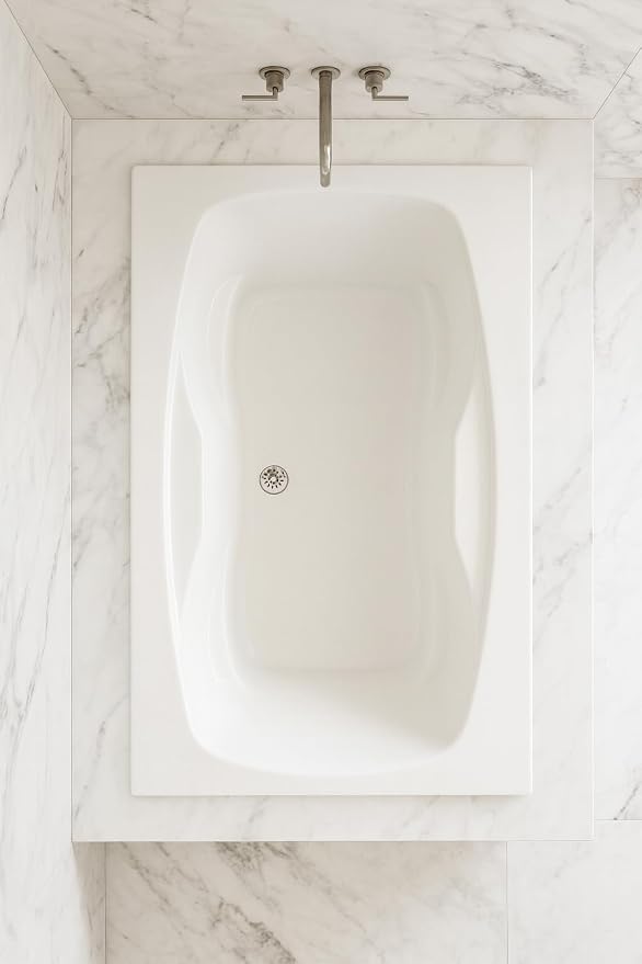 Carver Tubs - AR7242 - Acrylic Fiberglass Soaking Rectangle Bathtub - White Two - Image 3