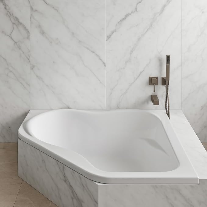 Carver Tubs - CK5959 - Modern Acrylic Fiberglass Soaking Corner Bathtub - Image 2
