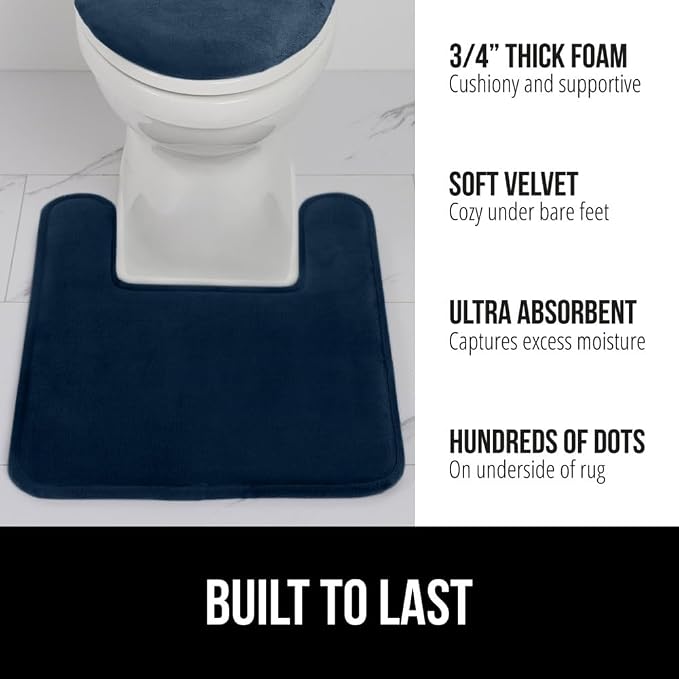 GORILLA GRIP Thick Memory Foam Toilet Rug - Image 3
