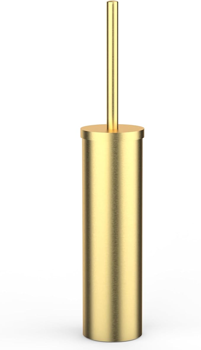 Stainless Steel Toilet Brush and Holder Set Brushed Gold Heavy Duty Toilet Bowl by Unknown