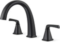 Matte Black Roman Tub Faucet, Solid Brass Bathtub Faucet Set by Jabbol