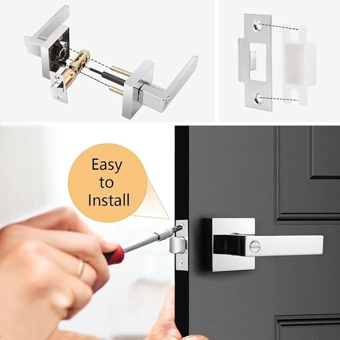Probrico 10 Pack Commercial Heavy Duty Privacy Door Levers, Flat Style Door - Image 4