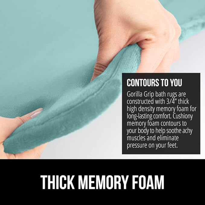 GORILLA GRIP Memory Foam Bath Mat, Soft Absorbent Velvet Bathroom Mats - Image 4