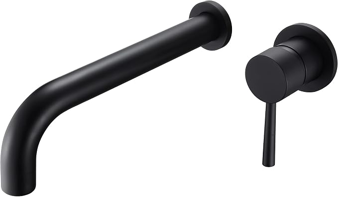 SUMERAIN Matte Black Tub Faucet Wall Mount Bath Tub Filler Extra Long Spout by SUMERAINFAUCETS